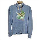 Ll Bean Signature Men s Blue Hoodie Fishing Nature Outdoors Sweatshirt Medium
