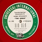 The Birds Radio Spots 12  Alfred Hitchcock 1963 Red Vinyl Ex