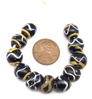  13 Pcs Fine Old Variety Of Wound Venetian Antique Glass African Trade Beads 