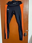 Women s Under Armour Heatgear Compression Leggings In Black   Orange Medium