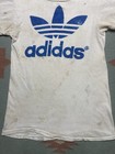 Vintage 70s 80s Graphic T Shirt Adidas Trefoil Distressed Soft Cotton Small