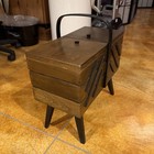 Vintage Mcm Expandable Tiered Wooden Sewing Box W  Legs Made In Poland