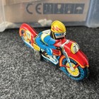 Thunder Bird  77 Racing Motorcycle Tin Friction Toy Japan Vintage Rare