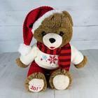 2017 Dan Dee Collectors Choice Snowflake Teddy Brown Red Hat 20  Animal Plush