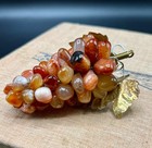 Mcm Decorative Carnelian Agate Grape Cluster Miniature Ornament 4  X 2 