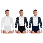 Men s Shiny Latin Ballet Dance Shirt Leotard Long Sleeve Ballroom Samba Salsa