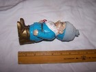 Vintage Blue Gnome Figure With Mushroom   Cloth Hat - Hand Made In Japan -no Tag