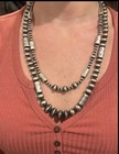 Sterling Silver Nativer American Sw Navajo Pearl Barrel Graduated Necklace  925