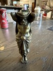 Antique Bronze Architectural Figural Door Knocker Element Atlas Man 7 5    Rare