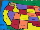Vintage Solid Wood Puzzle Map Of The Usa W  State Capitals 12    X 18    Complete 