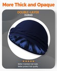 Beace Silk Satin Lined Pre-tied Turban Durag Head Wrap For X-large  Navy Blue