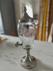 Vintage French Absinthe Fountain With Etched Detail   and 2 Glasses And Spoons