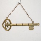 Vintage Brass Skeleton Key 3 Hook Wall Hanging Key Holder