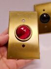 7 Vtg Brass Red Green Jeweled Indicator Light Switch Plate Outlet Cover Bryant