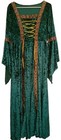 Green Medieval Renaissance Gold Trim Velvet Costume Dress Xl Princess