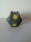 Hand Painted Wooden Frog Trinket Box Hinged Green 4 5  X 4 