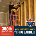 8 Ft  Fiberglass Step Ladder  12 Ft  Reach Height  With 300 Lbs  Load Capacity