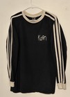 Vintage Korn Giant Long Sleeve Black Shirt White Stripes Band Logo Original