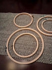 Lot Of 8 Wood Embroidery Hoops With Metal Screw Closures Assorted Sizes