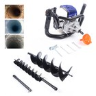 52cc Gas Powered Earth Auger Post Hole Digger Borer Fence Ground   2 Drill Bits