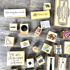 Stampscapes Mixed Lot Of Over 70 Rubber Stamps Sport Pet Food Slogan Thanks   