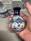 3 Javier Servin Mexico Pottery Vase Round Trinket Box Bowl Hand Painted Mexican