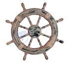  24  Antique Rustic Brown Nautical Ship Wheel   Luxurious Premium Nautical 