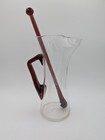 Vintage Empoli Amethyst   Clear Hand Blown Glass Martini Pitcher W  Stirrer Mcm