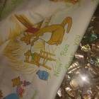 Vintage Winnie The Pooh Disney  Flat Sheet Balloons Honey Pot Cutter Quilt Sku48