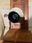 Antique Sawn Oak Wooden Crank Wall Telephone Early 1900s -  read