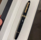 High Grade Piston Inking Resin Series Bright Black-gold Clip M Nib Fountain Pen