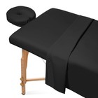 3-piece Microfiber Massage Table Sheet Set - Premium Facial Bed Cover  Black