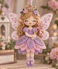 Diy Pink Princess Fairy Christmas Felt Ornament Kit New Embroidered   Sequin