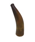 Handmade Genuine Horn Rattle Hand Held  Cow   Horn Wooden Plug Ends Ceremonial 