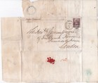 1855 Qv 1d Penny Red Stamp  fault  On Damaged Wrapper Leeds Sideways Duplex  udc