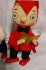 3 Vintage Christmas Stockinette Elf Pixie Gnome Boy  Japan 8 5  Lenticular  Eyes
