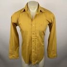 Mens De Sica Dress Shirt Vtg 60s Rat Pack French Cuff Mustard Gold Mcm 15 5 32