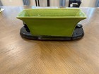 Vintage Haegar Pottery Usa Black Panther With Green Planter Tabletop Decor