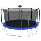 14ft Trampoline W  Basketball Hoop   Enclosure Net  Astm Approved  Blue