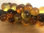 Vtg Large Yellow Brown Mid Century Retro Lucite Grape Cluster On Driftwood