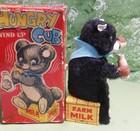 1950 s Japan Hungry Cub Bear  Windup With Box  Working