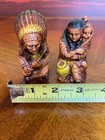 Pair Vintage 1947 Antique Native American Indian Salt   Pepper Shaker Figurines 