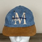 Goofys Hat Co Disney Mickey Mouse Denim Hat Vintage Adjustable Strapback Leather
