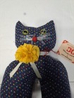 Vtg 1980s Calico Critters Boot Stuffer Puss In Boots Blue Floral 