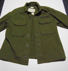 Vintage 1950   s Us Army Korean War Era Olive Green Wool Field Shirt Jacket Small
