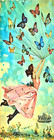 Whimsical Bookmark - Girl With Butterflies 6x2  Laminated Gift For Book Readers