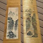 2 Hand-painted Chinese Scrolls From Chongqing   Vintage White Folding Lace Fan