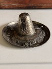 Mexican Floral Sombrero Hat Figurine Engraved Eagle Sterling Silver 117 Grams