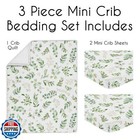 Sweet Jojo Designs Green Boho Floral Leaf Baby Boy Girl Mini Crib Bedding Set