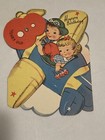 Vintage 1940 s Gibson Birthday Greeting Card Mechanical Airplane